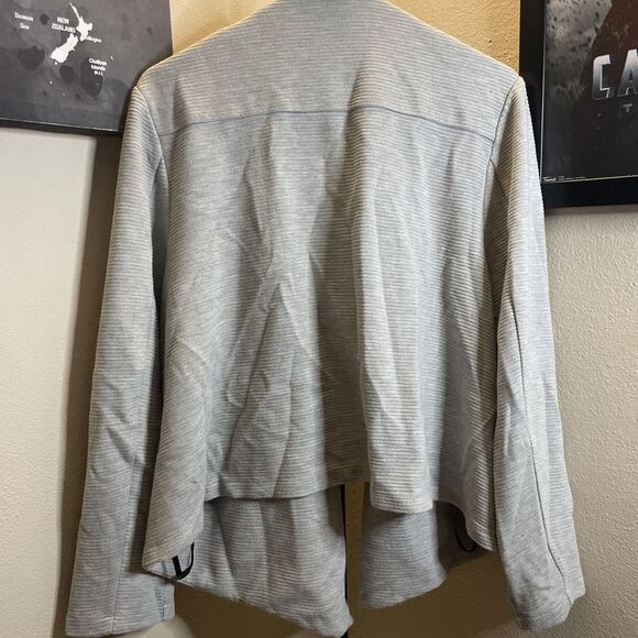 Calvin Klein Textured Knit Jacket Drape Open Front Topper Gray Size Unknown - Picture 6 of 6